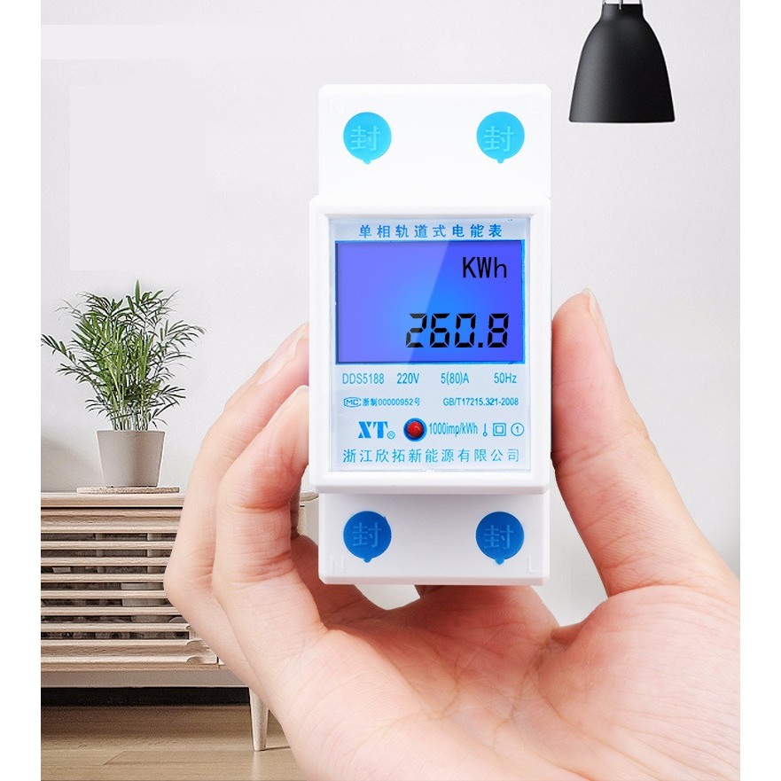 Denshitaro Đồng hồ đo lượng điện, công suất, điện áp, dòng điện gia dụng không đèn D00-026