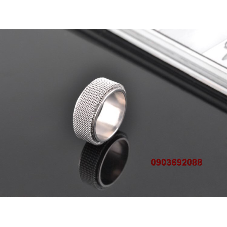 Top 1 Nhẫn inox Hàn Quốc dạng lưới cá tính xoay được cho nam và nữ N7