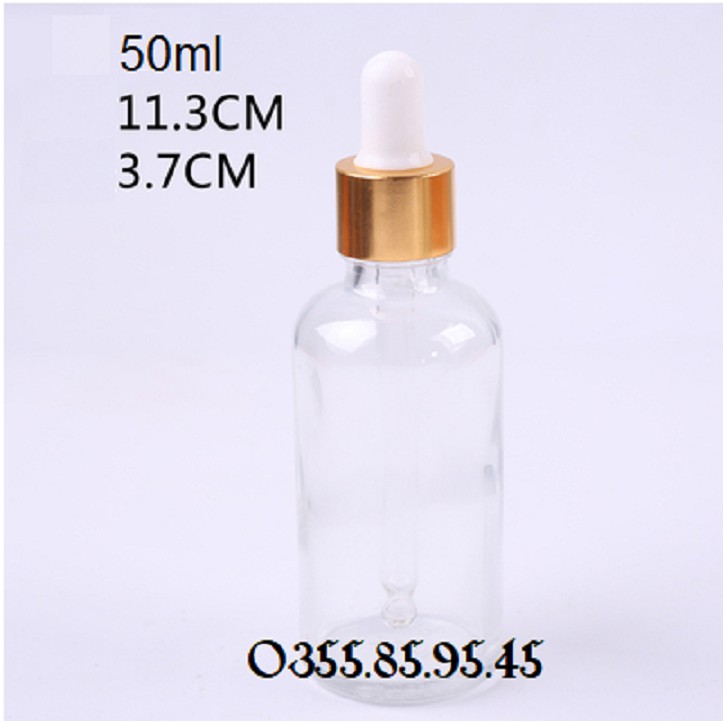 50 Chai thủy tinh nắp bóp vàng 50ml