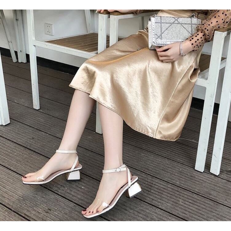 Giày sandal quai trong gót bọc đồng cao cấp 5p êm chân mã L55(L66)
