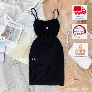 Đầm body 2 dây tôn dáng , váy ôm chất mềm co giãn todaystyle freesize d2945