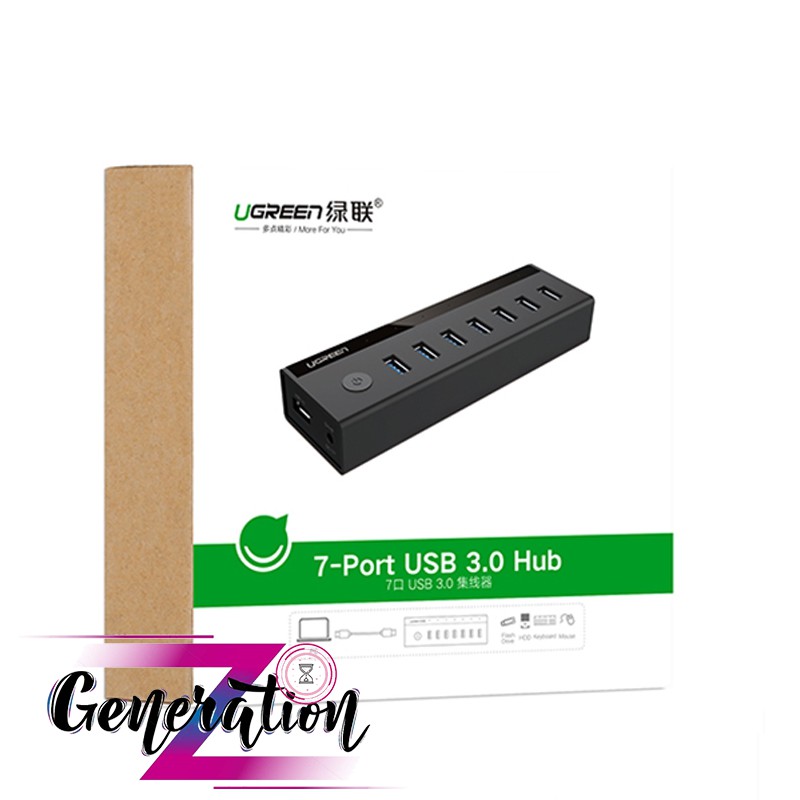 Bộ Chia 7 Cổng USB 3.0 Kèm Nguồn Ugreen 40522 - HUB USB 7 PORT 3.0 Có Nguồn Ugreen 40522