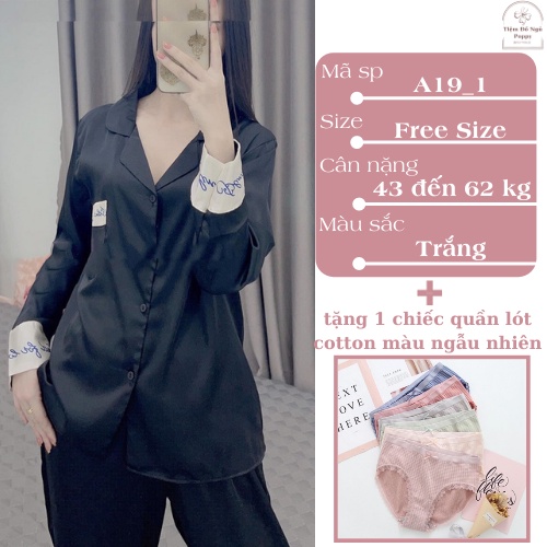 [Qùa tặng dây cột tóc] Đồ ngủ pijama nữ lụa  đẹp,Bộ mặc nhà nữ cao cấp đồ Bộ nữ quần dài POPPY- Chữ kí