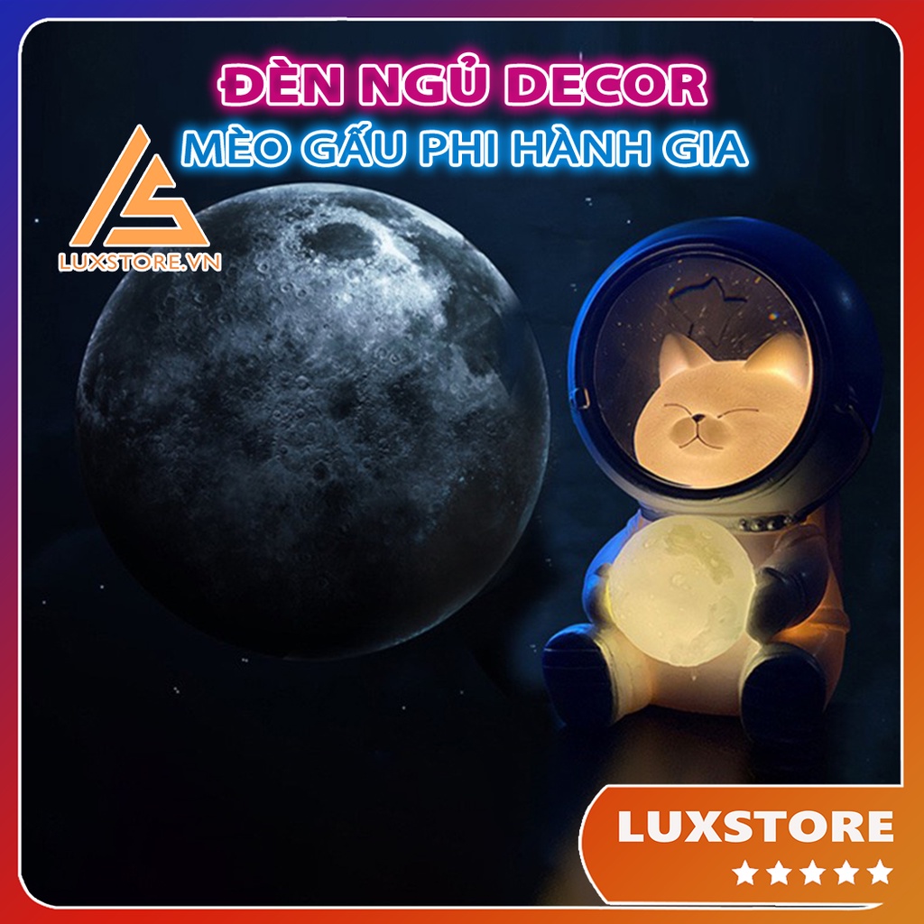ĐÈN NGỦ ĐỂ BÀN DECOR TRANG TRÍ GẤU MÈO PHI HÀNH GIA  – LUXSTORE