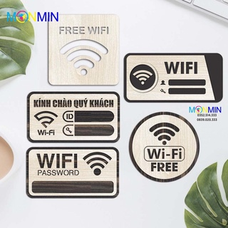 Bảng gỗ trang trí decor Monmin - Bảng wifi password - Thông tin wifi free