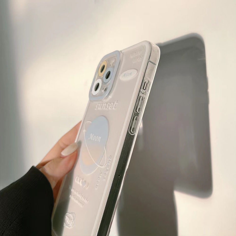 Ốp điện thoại silicone trong suốt in hình hành tinh Jbxx thích hợp cho IPhone 12 13 11 Pro Max X Xs Max Xr 7 8 Plus