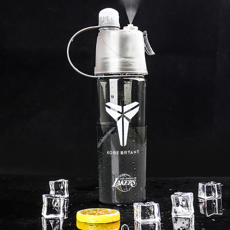 600ml Spray Water Bottle Summer Cool Sport Basketball Kettle BPA Free Gym Fitness Shaker Water Bottles