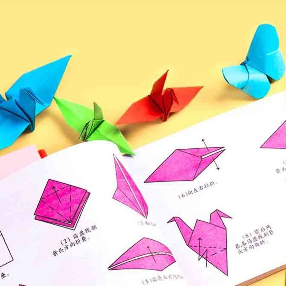 Kéo Giấy Origami Nhiều Màu Sắc Hình Vuông Làm Thủ Công Diy Cho Bé Diy Daquanbaerhu.My04.26
