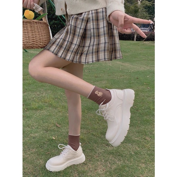 GIÀY OXFORD DA TRƠN ĐẾ CAO 5CM