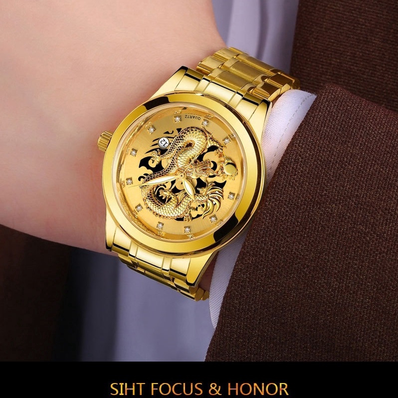 Đồng hồ thạch anh chất liệu thép không gỉ mạ vàng BOSCK | BigBuy360 - bigbuy360.vn