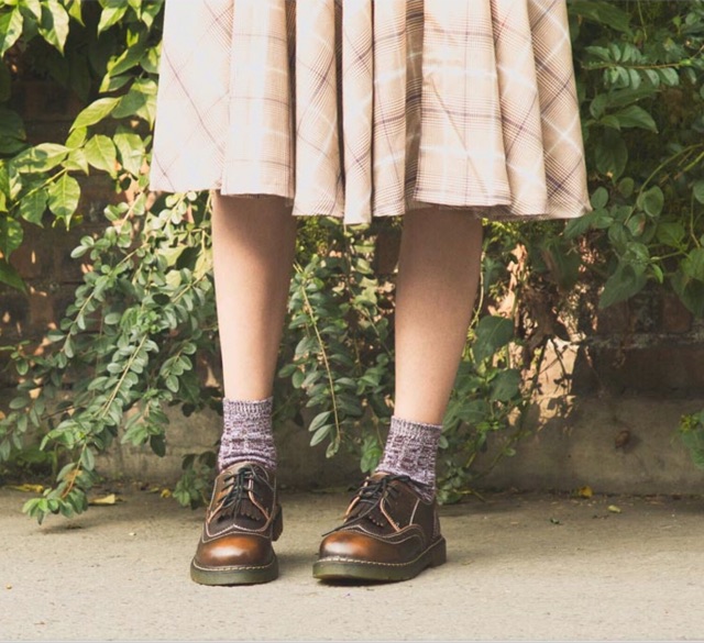 Giày đế bằng Classic cô gái Nhật Vintage nâu đồng harajuku màu sắc retro ulzzang oxford sinh viên lenvintage