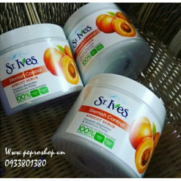 Tẩy tế bào chết St.Ives Apricot Scrub Blemish Control  Mỹ 238g