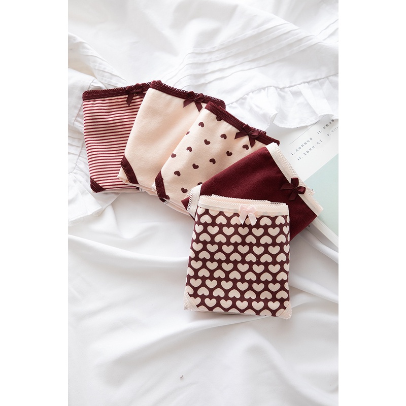 Quần Lót Nữ Cotton Nữ Sinh Hình Tim Ngang Eo  Hàng Loại Đẹp.