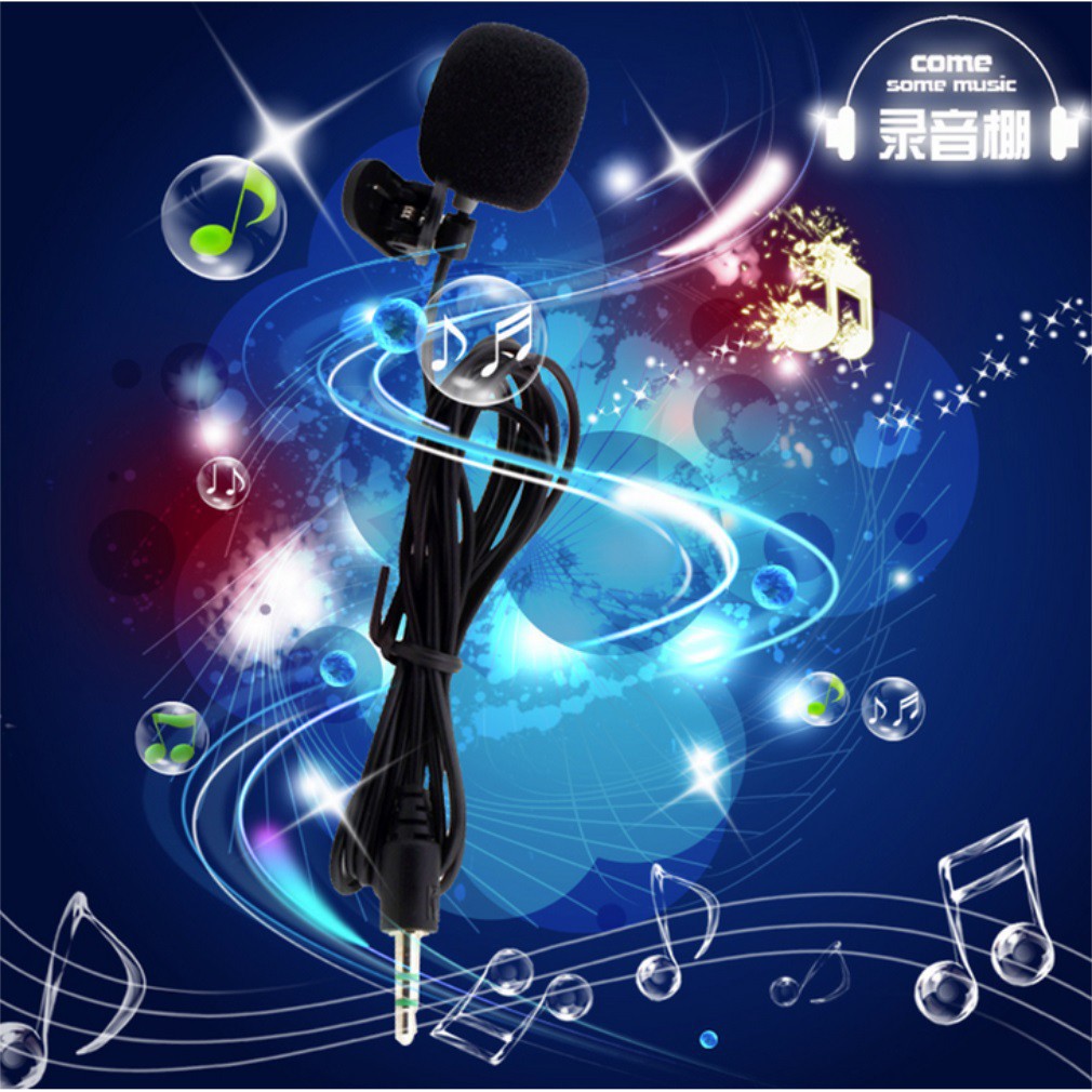 Mic 3.5mm studio có kẹp clip dành cho máy tính bảng, máy để bàn, PC