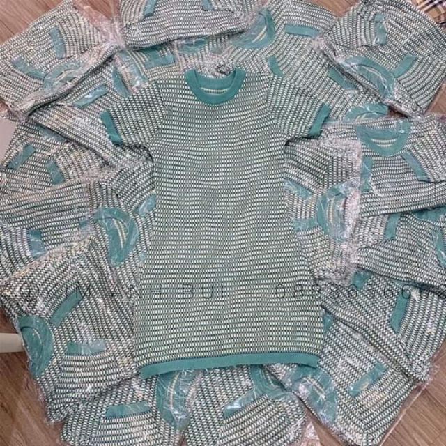 Váy len body xanh