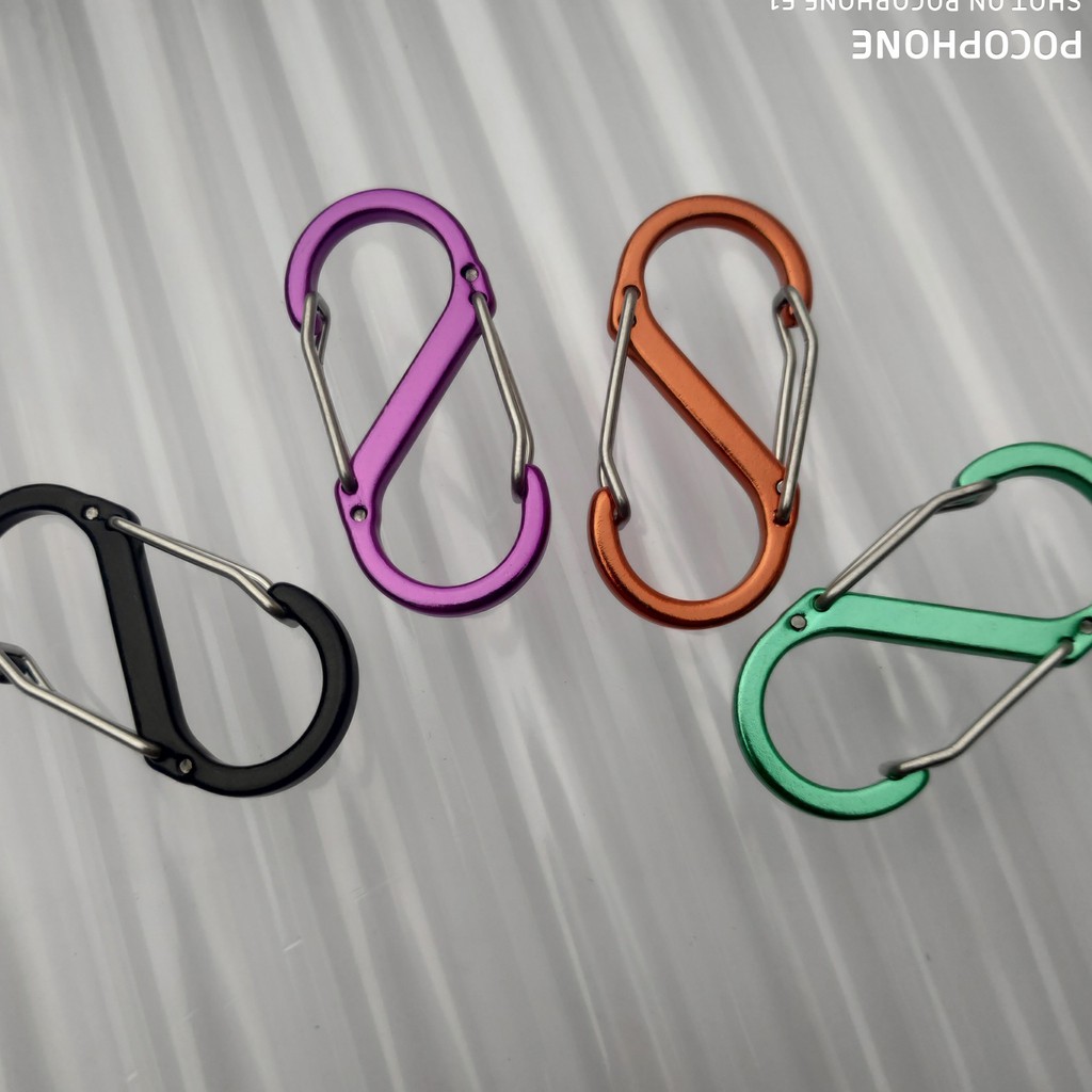 Móc Khoá S 2 Đầu Nhôm Thông Minh SIêu Nhẹ - Khoá Chắc CHắn