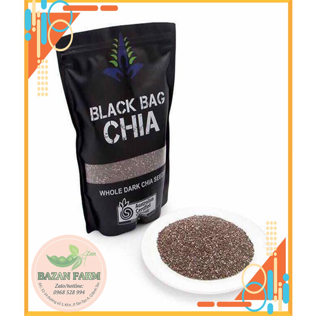 Hạt chia úc Organic chia Seeds túi đen 500g cao cấp - Loại đặc biệt
