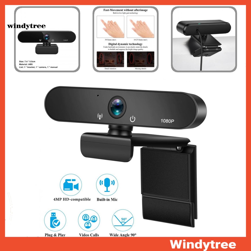 Webcam có thể xoay tầm nhìn đêm 1080P cho máy tính | BigBuy360 - bigbuy360.vn