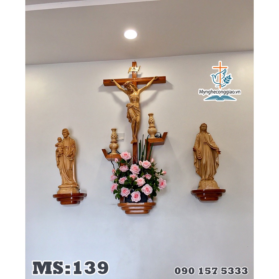Top Những Mẫu Kệ Gỗ Công Giáo | Bàn Thờ Công Giáo Treo Tường Bằng Gỗ | Bàn Thờ Chúa Lắp Nhà Khách