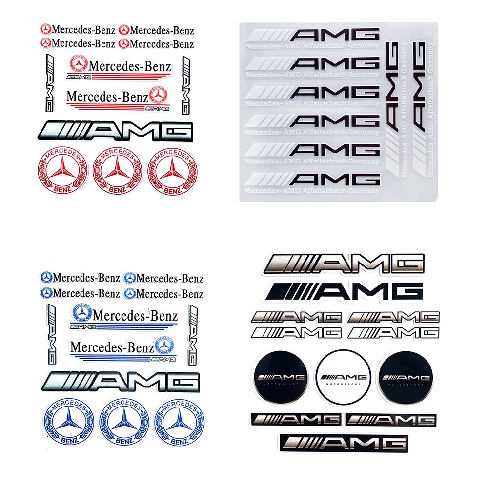AMG Tay Nắm Cửa Miếng Dán Mercedes Benz Decal Bánh Xe Dán Logo Cho GLB200 GLA B200 A180L A200L