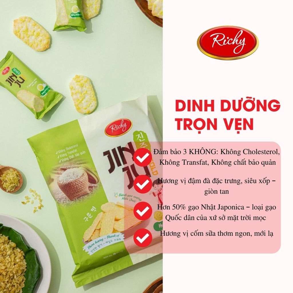 Bánh Gạo JINJU RICHY vị Cốm Sữa  145g