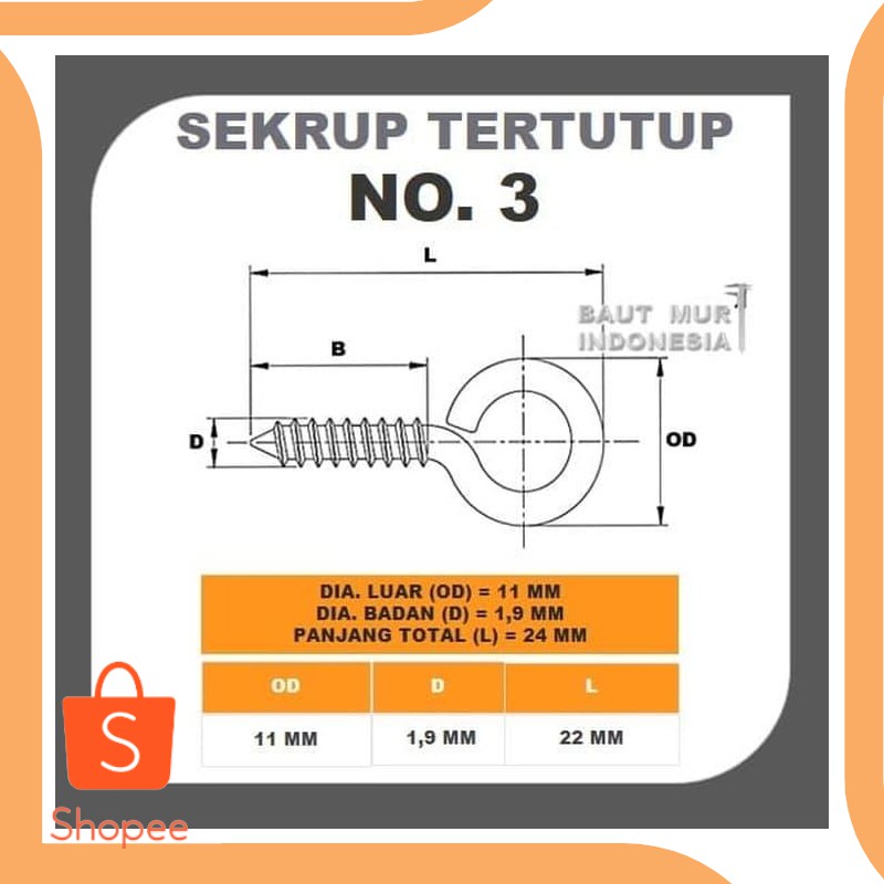 Ốc Vít Treo Tường Cantolan No. 3 - Dus 19dez