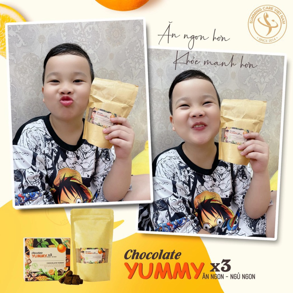 Kẹo Chocolate Yummy x3 - Giúp Tăng Cân, Ăn Ngon, Ngủ Ngon, Hộp 15 Viên.