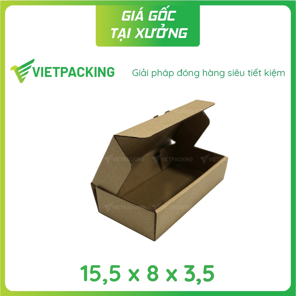 15,5x8x3,5 - 50 hộp carton nắp gài nhỏ đựng phụ kiện siêu đẹp V221