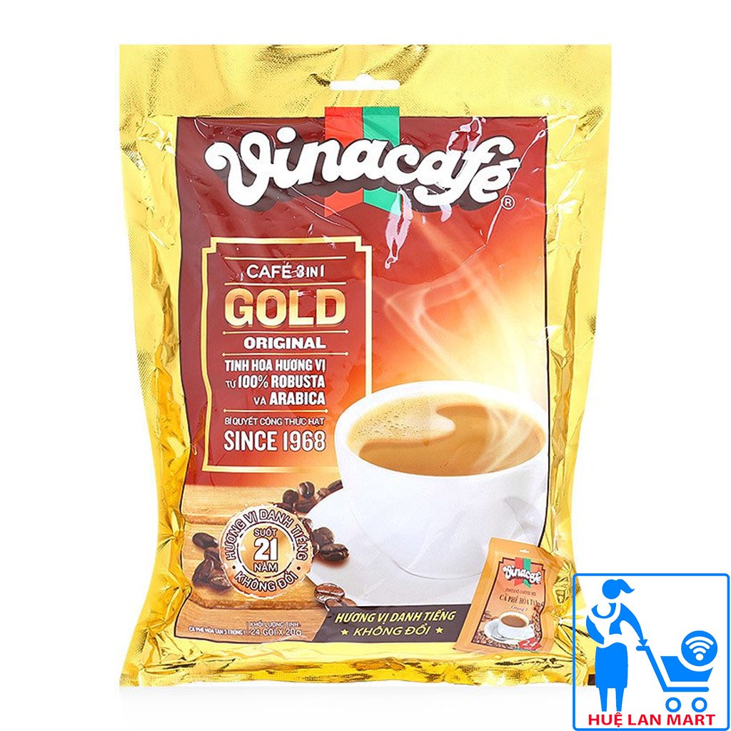 [CHÍNH HÃNG] Cà Phê Hòa Tan 3 in 1 Vinacafé Gold Original Bịch 480g