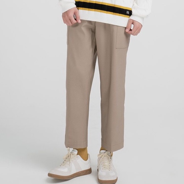 Quần tây nam SSSTUTTER ống suông lưng thun phối túi hàn quốc Cropped Pants