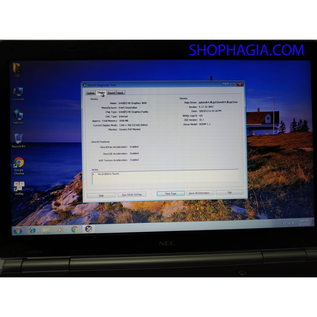 LAPTOP CŨ NEC LaVie LL750 còn mới 97 % giá sinh viên