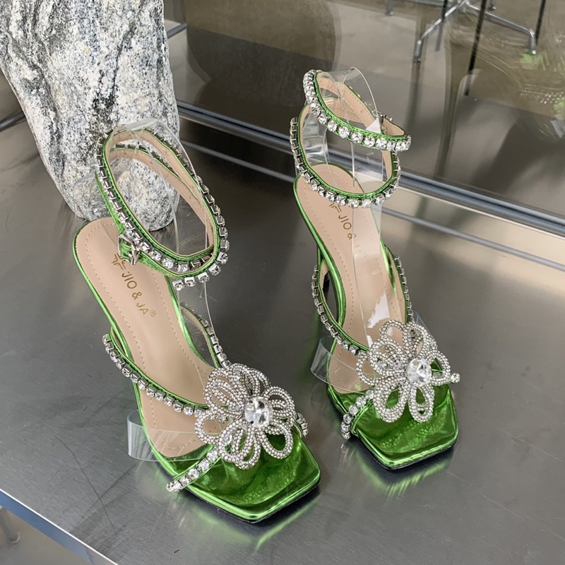 ORDER 🍀 Giày cao gót hoa đá dây cột gót nhọn nữ tính