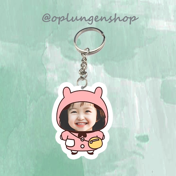 Móc khóa in mặt ghép hình theo yêu cầu