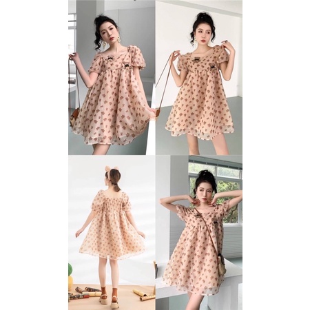 Đầm babydoll hoạ tiết gấu nâu hàng Thailand 🎃🎃