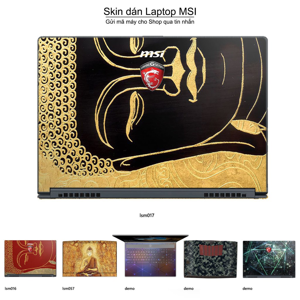 Skin dán Laptop MSI in hình Đức Phật (inbox mã máy cho Shop)