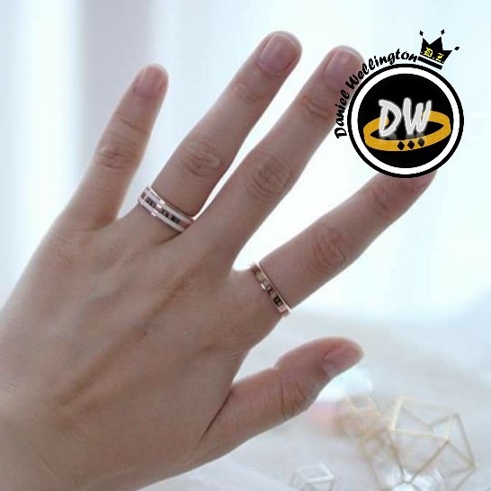 Nhẫn DW v2 Emalie - Nhẫn cặp đôi thời trang Titanium 316L thép không gỉ [Bảo Hành 5 năm]