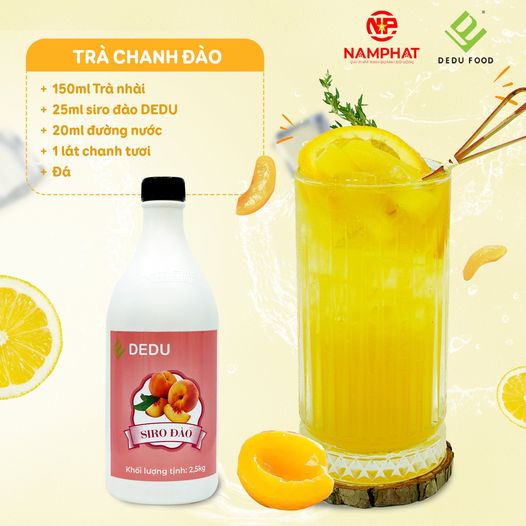 Siro đào dedu can trắng 2.5kg
