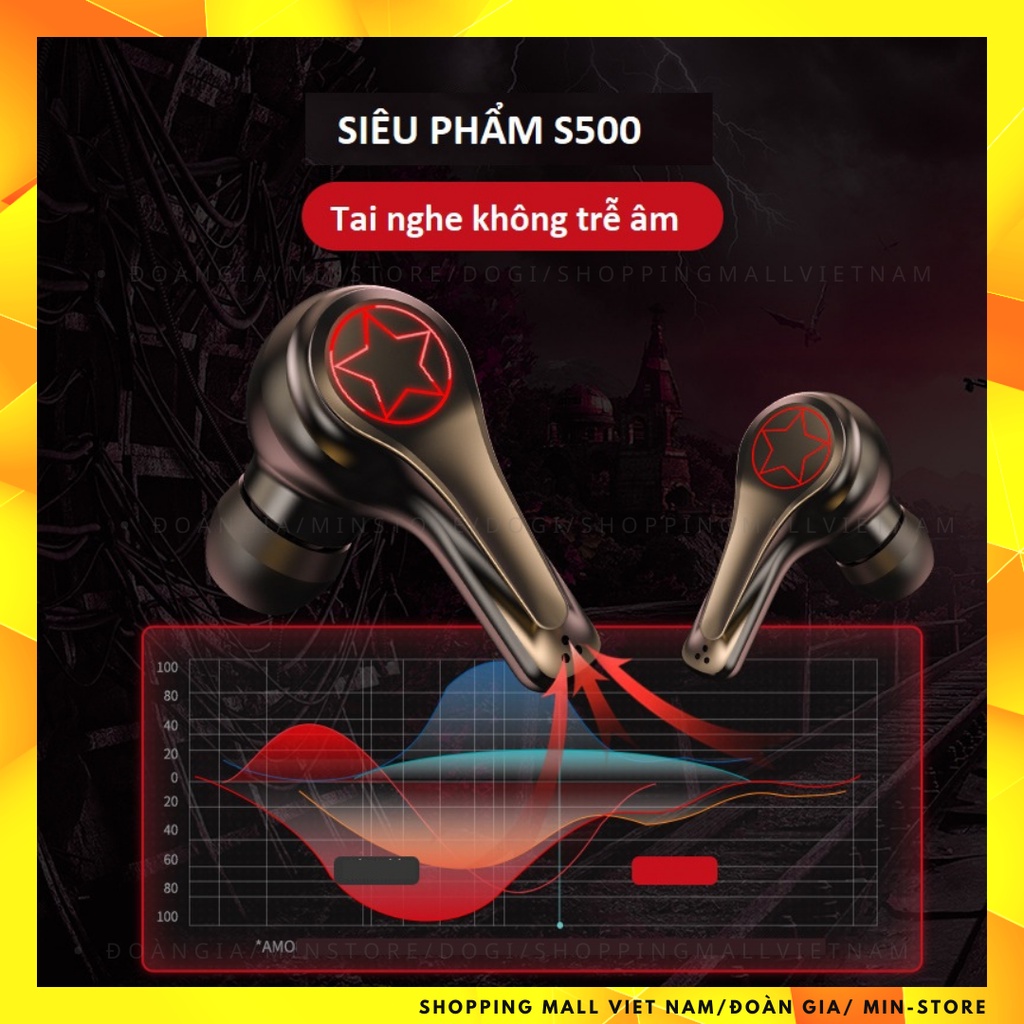 Tai nghe Bluetooth Gaming S500 không dây âm trầm đầy đủ Chống ồn chủ động HiFi Stereo