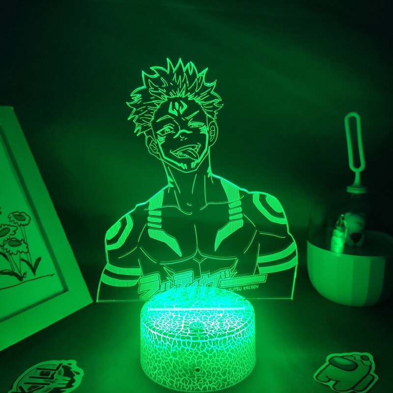 Đèn Led Anime SUKUNA Đèn Led 16 Màu Hình Nhân Vật Hoạt Hình, Đèn Ngủ Led 3d, Cảm Ứng , Điều Khiển Từ Xa