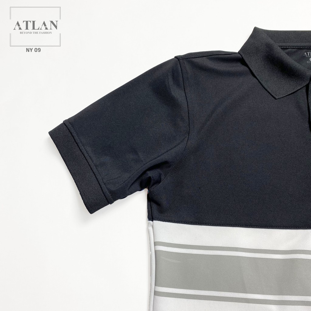 Áo Ngắn Tay Có Cổ 💖 𝘍𝘳𝘦𝘦𝘴𝘩𝘪𝘱 💖 Áo Polo Nam Đen Phối Trắng Sọc Xám - NY12 | BigBuy360 - bigbuy360.vn