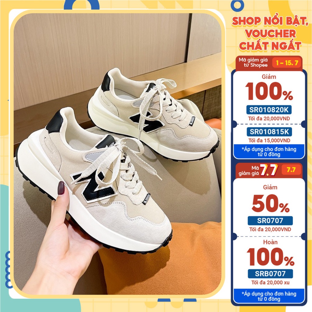 Giày thể thao nữ chữ N hàng Trung cao cấp tôn dáng siêu nhẹ, Giày Sneaker New Balance thể thao bản đẹp full size