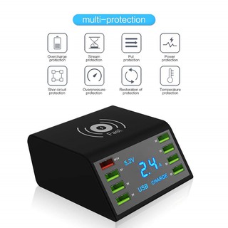 Đế Sạc Nhanh Không Dây 8 Cổng Usb 3.0