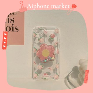 Ốp điện thoại họa tiết trái đào mùa hè có giá đỡ cho IPHONE12PRO 11 8 max 12