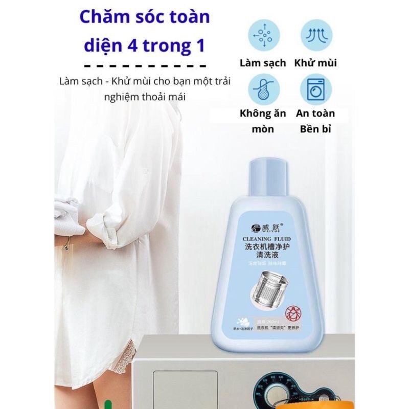 Nước tẩy lồng giặt, Nước Vệ sinh lồng máy giặt Cleaning Fluid hàng nội địa trung chất lượng công nghệ nhật bản