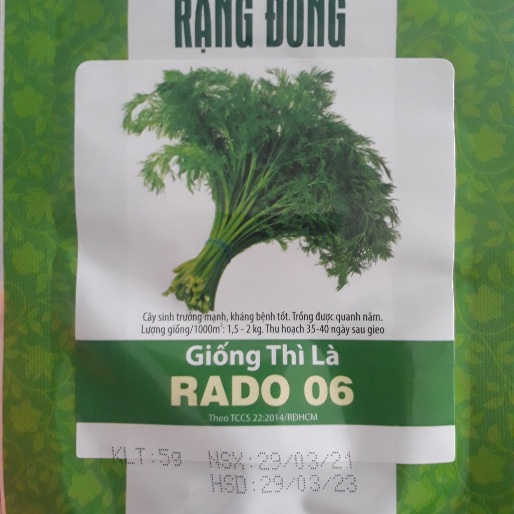 [Seeds] Hạt giống rau thì là Rado, đóng gói 5gr