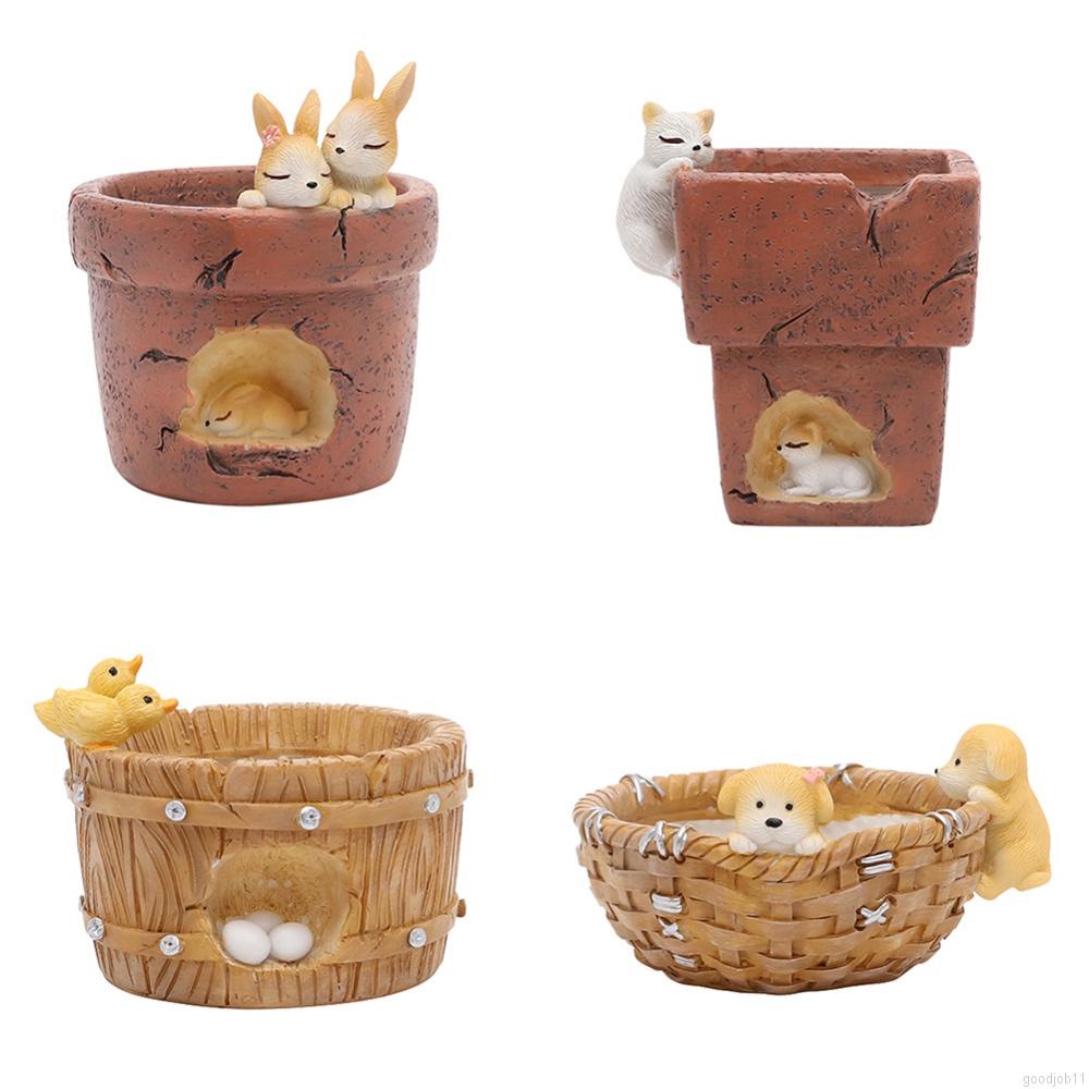 Chậu trồng cây mọng nước bằng nhựa resin hình động vật hoạt hình đáng yêu sáng tạo