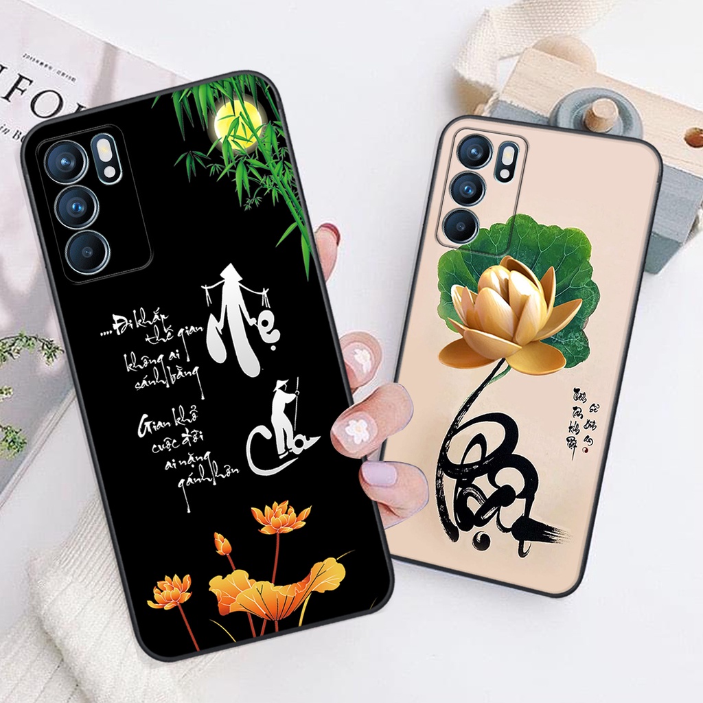 Ốp lưng Oppo RENO 6 4G - RENO 6 5G - BẢO VỆ CAMERA in hình chữ tài chữ lộc, Cha Mẹ, bình an SIÊU ĐẸP