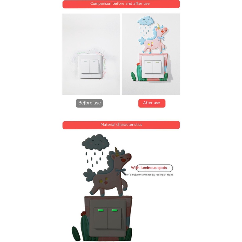 Miếng Dán Dạ Quang Bảo Vệ Công Tắc Gắn Tường Trang Trí Phòng Khách