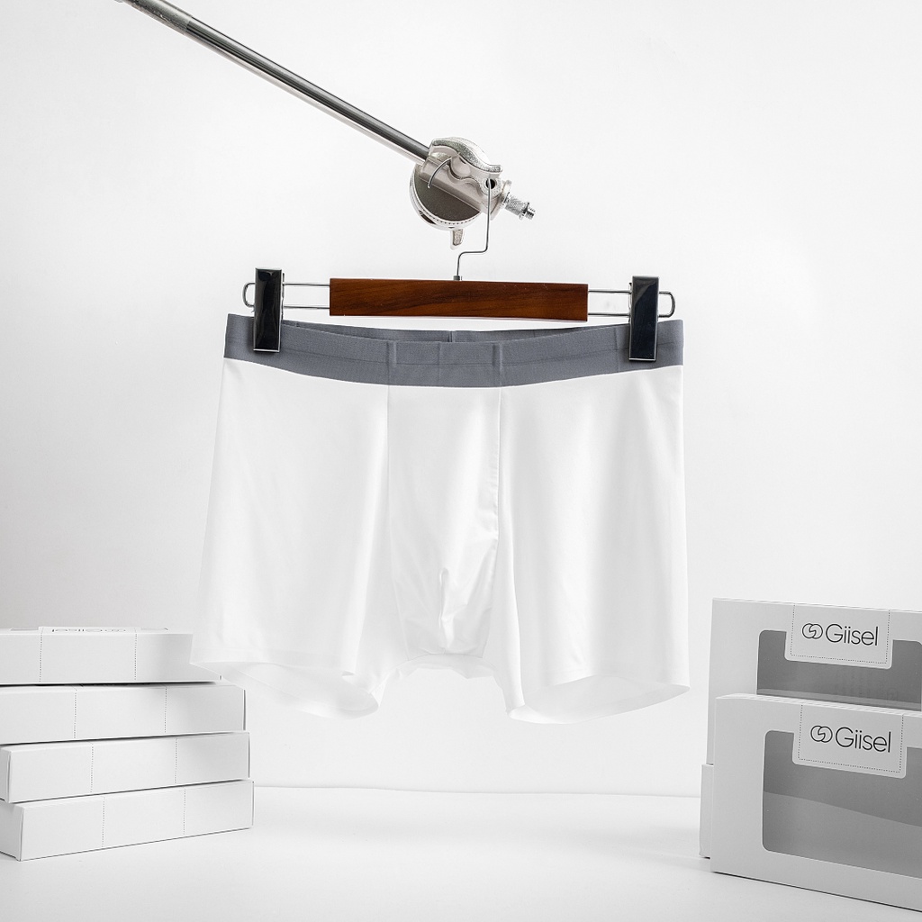 Combo 3 quần lót nam trơn - DÁNG SỊP ĐÙI BOXER - chất liệu cotton lụa - không đường may - thương hiệu G thumbnail