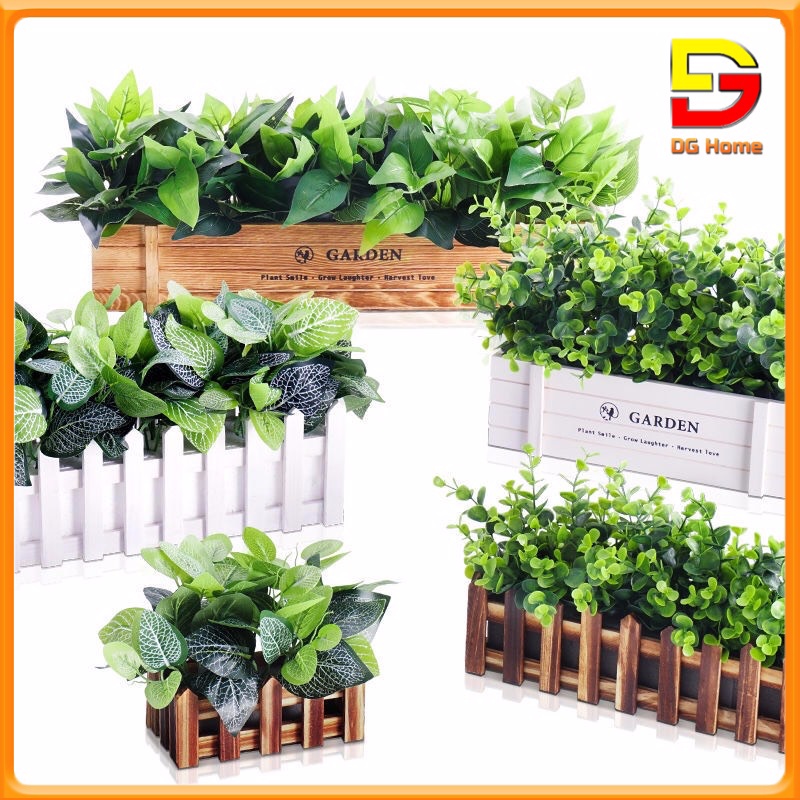 Hoa Giả, Giỏ Hoa Hàng Rào Gỗ Dài 50cm Cắm Sẵn Trang Trí Hành Lang Lối Đi Ban Công Tuyệt Đẹp DC-48